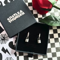 Image 2 of DOMINIC - Padlock Huggie Hoops