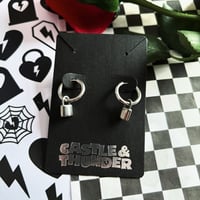 Image 3 of DOMINIC - Padlock Huggie Hoops