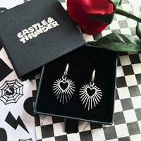 Image 2 of TARA - Heart Huggie Hoops