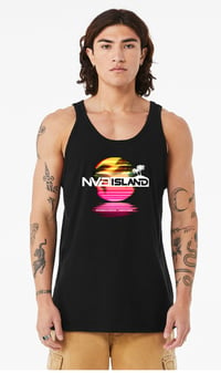 Image 2 of NV'D Island "Pink Sunset" Men's and Women's Black Tank