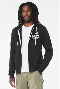 Image 1 of NV'D Island "Pink Sunset" Unisex Black Zip-Up Hoodie