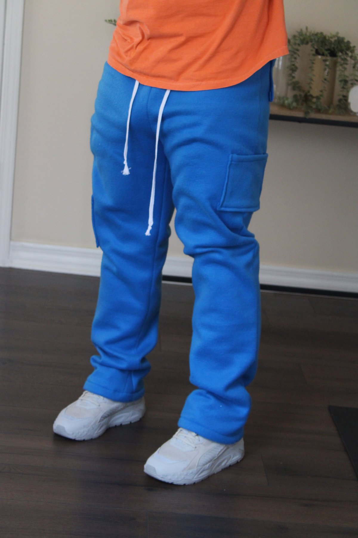 Image of Blue cargo fleece pants 