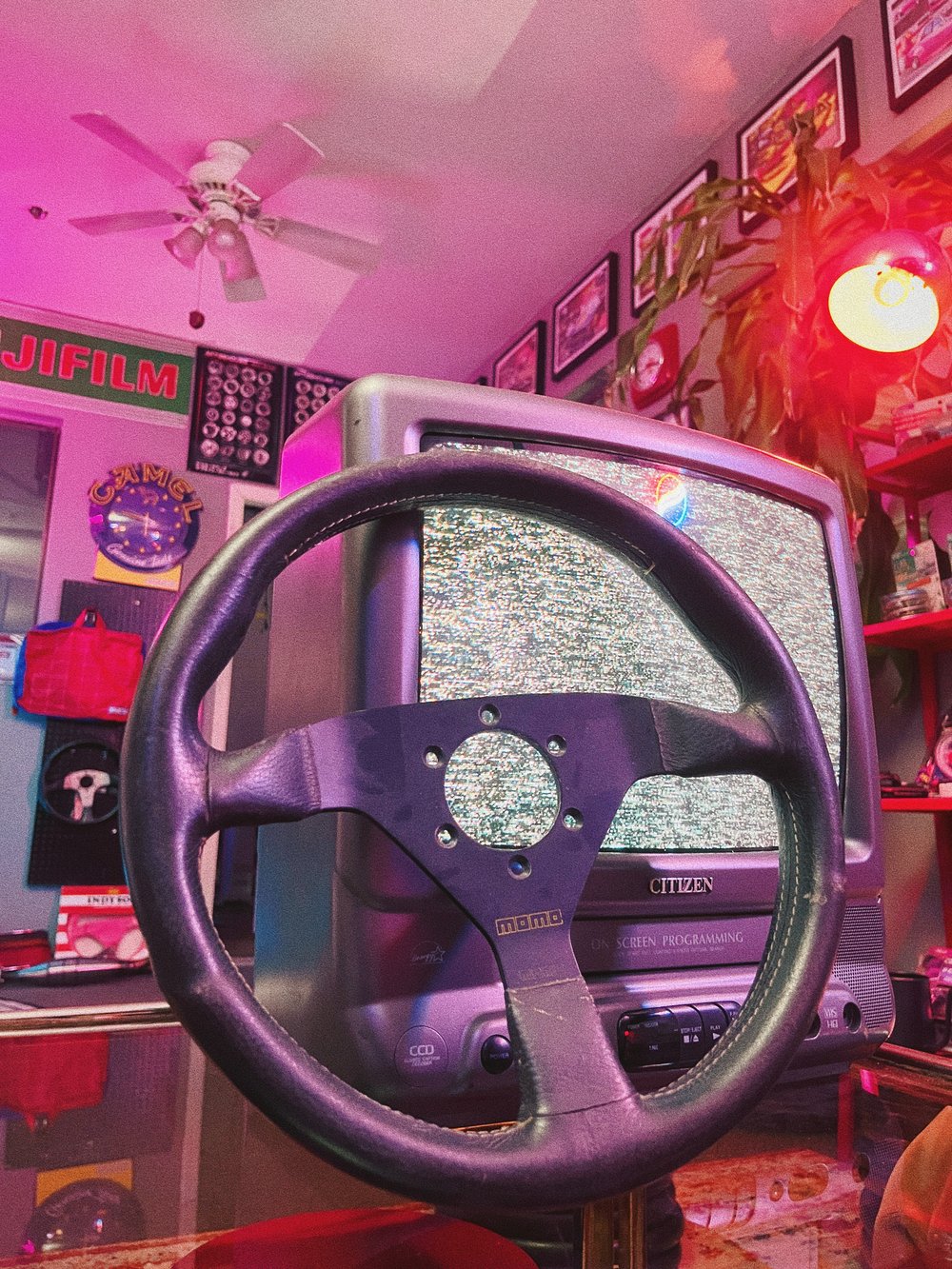 MOMO Retro Black Leather Steering Wheel (320mm)