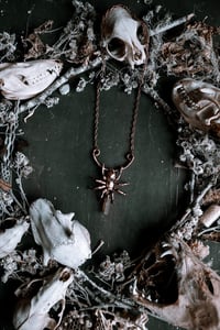 Image 2 of Feasting Spider copper and quartz necklace