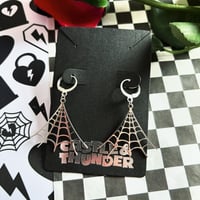 Image 2 of WEDNESDAY - Cobweb Huggie Hoops