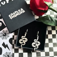 Image 1 of JADE - Snake Huggie Hoops