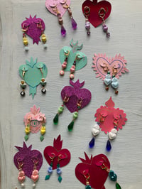 Sacred heart earrings / Boucles d'oreilles Ex-voto