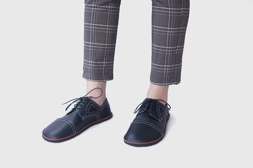 Image of Toecap Brogued Derby in Black and Brown