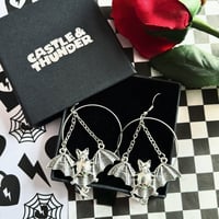 Image 1 of MICHAEL - Bat Hoop Earrings