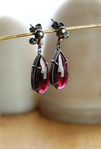 Image 2 of Garnet drop earrings 