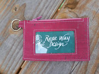 Image 1 of Berry Pink Cork Minimalist Zipper ID Wallet