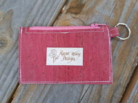 Image 2 of Pink Cork Minimalist Zipper ID Wallet