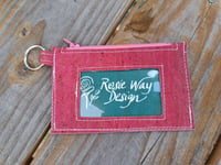 Image 1 of Pink Cork Minimalist Zipper ID Wallet