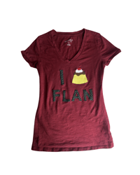 Image 1 of I Love Flan Fitted Top 🍮💕(XS/S)