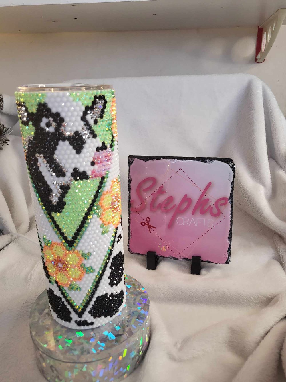 Image of cow rhinestone tumbler