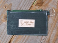 Image 2 of Forest Green Cork Minimalist Zipper ID Wallet