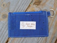 Image 2 of Cobalt Blue Cork Minimalist Zipper ID Wallet 