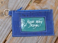 Image 1 of Cobalt Blue Cork Minimalist Zipper ID Wallet 