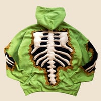 Image 4 of REWORKED NIKE CRACKED 3D PUFF SKELETON MATCHA HOODIE SIZE L