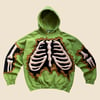 REWORKED NIKE CRACKED 3D PUFF SKELETON MATCHA HOODIE SIZE L