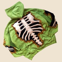 Image 5 of REWORKED NIKE CRACKED 3D PUFF SKELETON MATCHA HOODIE SIZE L