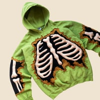 Image 7 of REWORKED NIKE CRACKED 3D PUFF SKELETON MATCHA HOODIE SIZE L