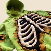 Image 8 of REWORKED NIKE CRACKED 3D PUFF SKELETON MATCHA HOODIE SIZE L