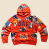 REWORKED GAP BATIK PATCHWORK ORANGE HOODIE SIZE L