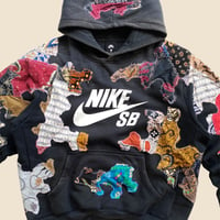 Image 5 of REWORKED NIKE SB BATIK PATCHWORK HOODIE SIZE L BOXY