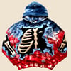 REWORKED NIKE CRACKED 3D PUFF SKELETON TIE-DYE HOODIE SIZE L