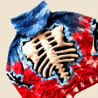 Image 6 of REWORKED NIKE CRACKED 3D PUFF SKELETON TIE-DYE HOODIE SIZE L