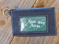 Image 1 of Navy Blue Cork Minimalist Zipper ID Wallet 