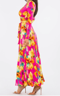 Image 2 of Spring things Maxi dress- Fuchsia