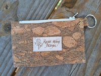 Image 2 of Bark Natural Cork Minimalist Zipper ID Wallet 