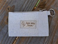 Image 2 of White Sand Cork Minimalist Zipper ID Wallet 