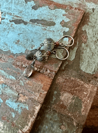 Image 7 of Aquamarine, Ruby and Glass earrings / n192