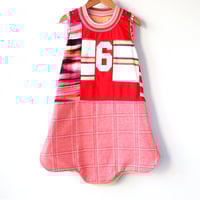 Image 2 of red happy 6th birthday 6/7 6 six sixth bday party tank gift scalloped hem dress courtneycourtney