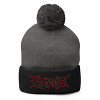 Image 4 of TWO TONE BLEGH BEANIE - OUTLINE DEATHCORE STYLE