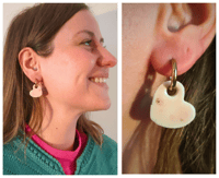 Image 4 of Boucles d'Oreilles Cœur en Céramique