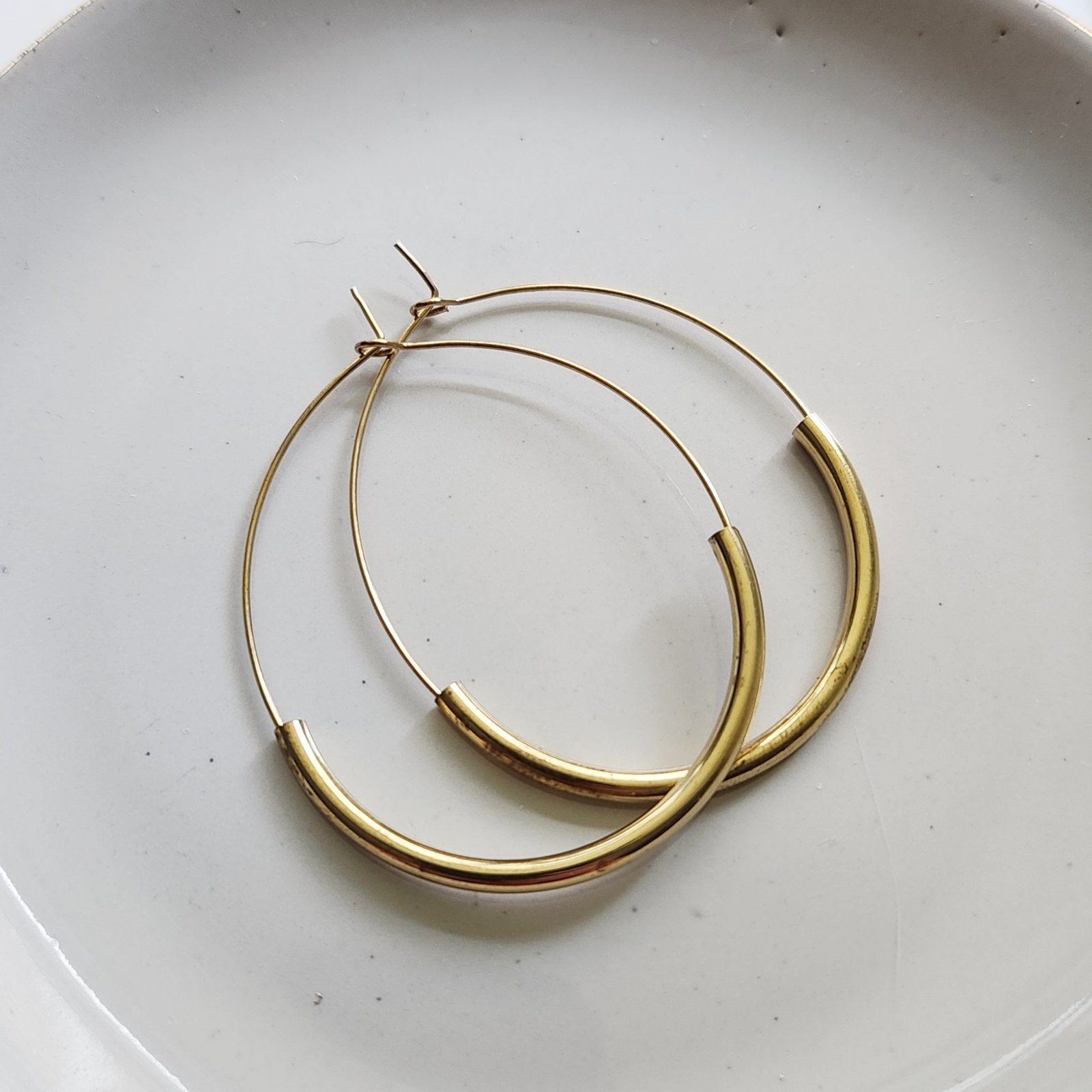 Ow Brass Hoop Earrings