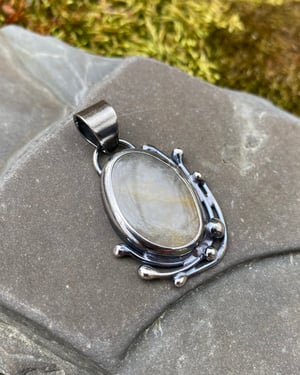 Image of Freeform Seaweedy Quartz & Silver Pendant