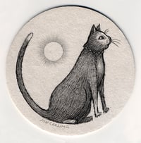 'Sun Cat' Original Coaster Drawing