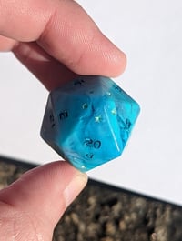 Image 2 of Turquoise Swirl Lucky Star 22mm D20 Single