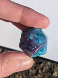 Image 3 of Turquoise Swirl Lucky Star 22mm D20 Single