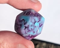 Image 1 of Turquoise and Plum Plumes Gem Cut D20 Single