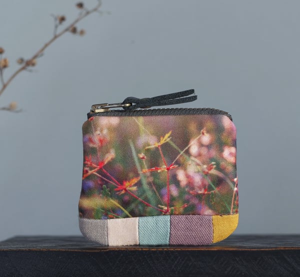 Image of Wildflowers, mini zipper purse