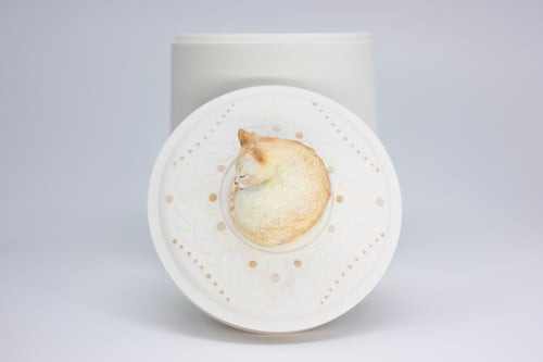 Image of Corish Rex Cat Custom Pet Urn, Personalized Cat Urn for Ashes