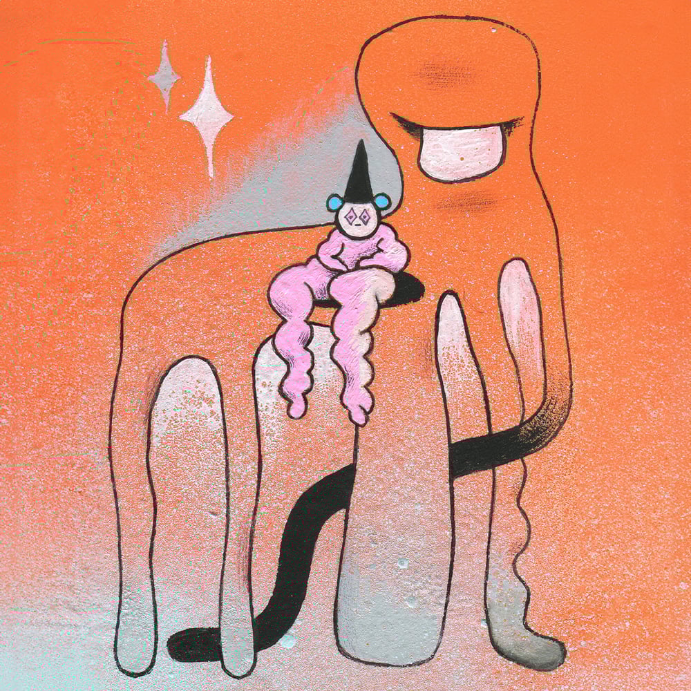 "CLOWN SUR UNE CHAISE" / Peinture originale