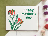 Image 2 of Mother's Day Tulips Linocut Card