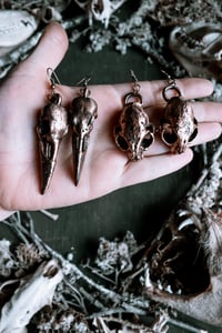Image 4 of Copper Raven Skull or Copper Cat skull earrings